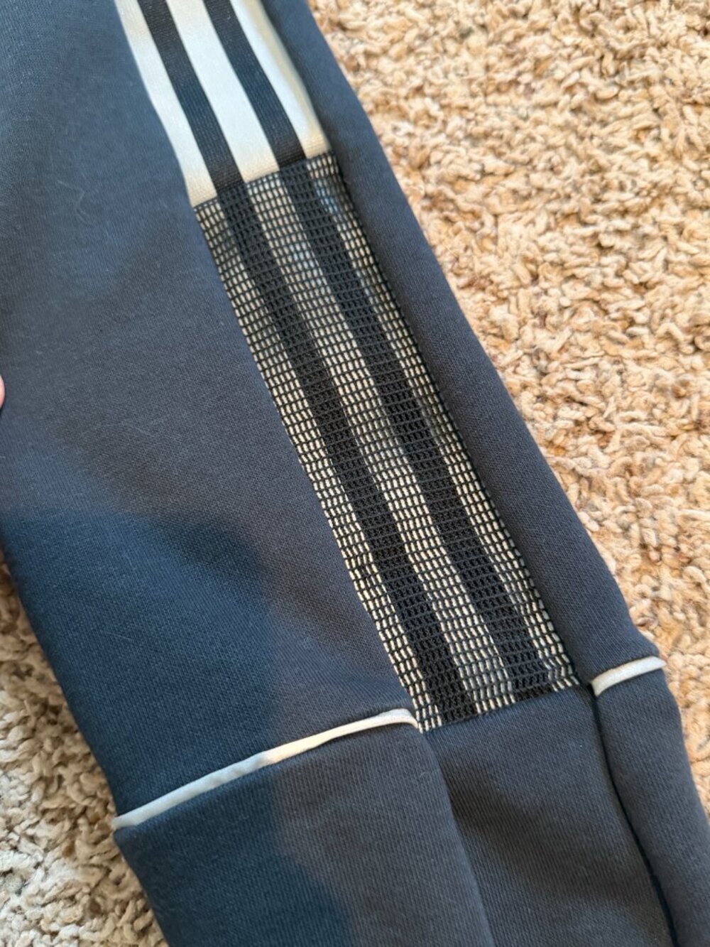 adidas Cowl Neck Hoodie Black Size M - Reflective 3-Stripe Athleisure - Picture 8 of 12